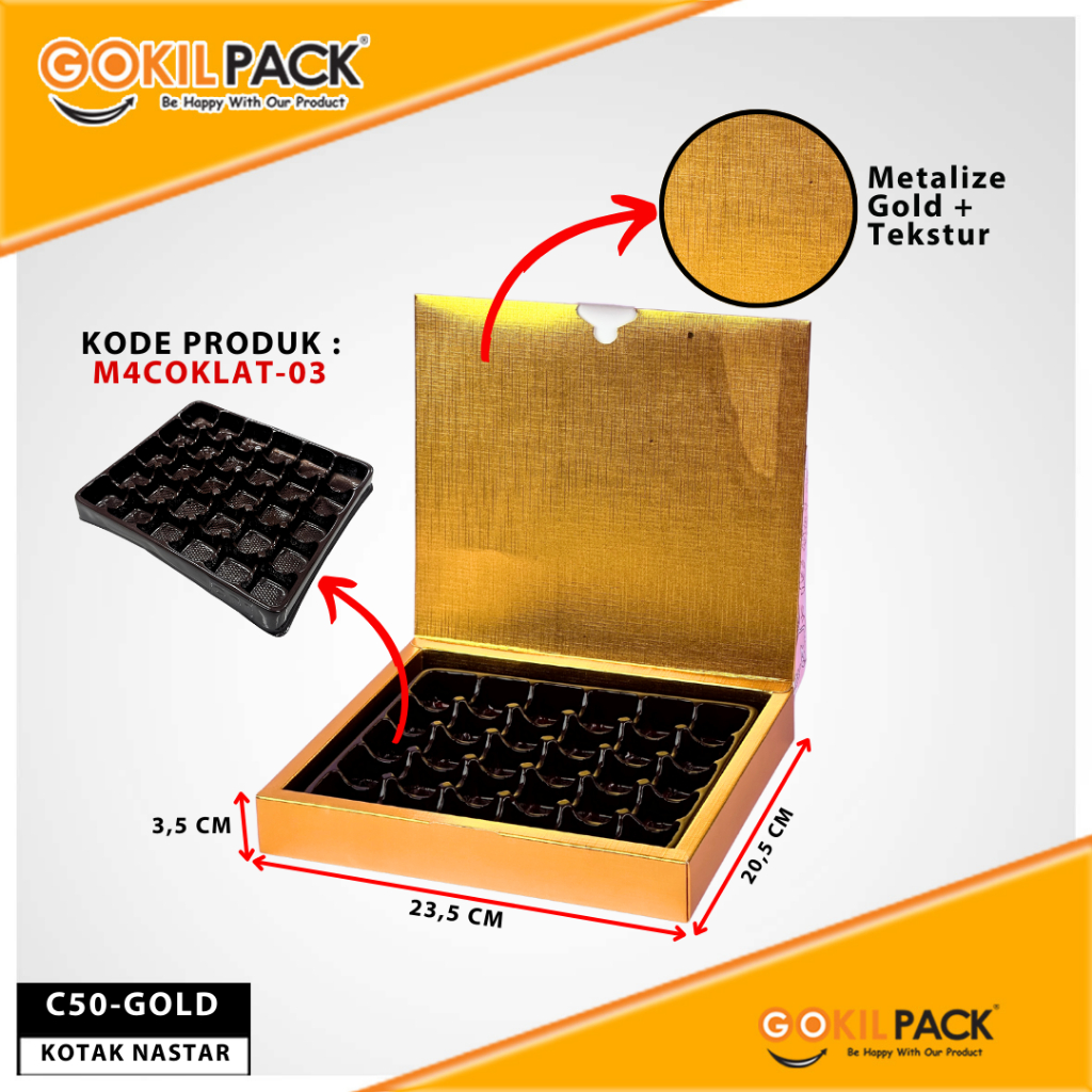 Box Coklat / Kotak Kue Nastar Mika/ Box Kado Hampers / BoxHologram Souvenir/ C50 - Image 2