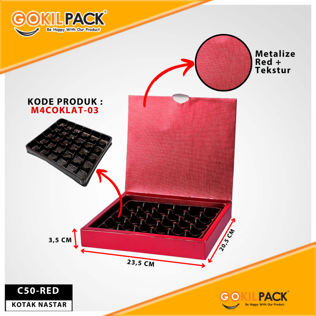 Box Coklat / Kotak Kue Nastar Mika/ Box Kado Hampers / BoxHologram Souvenir/ C50 - Image 4