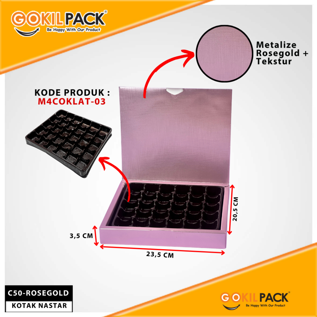 Box Coklat / Kotak Kue Nastar Mika/ Box Kado Hampers / BoxHologram Souvenir/ C50 - Image 5
