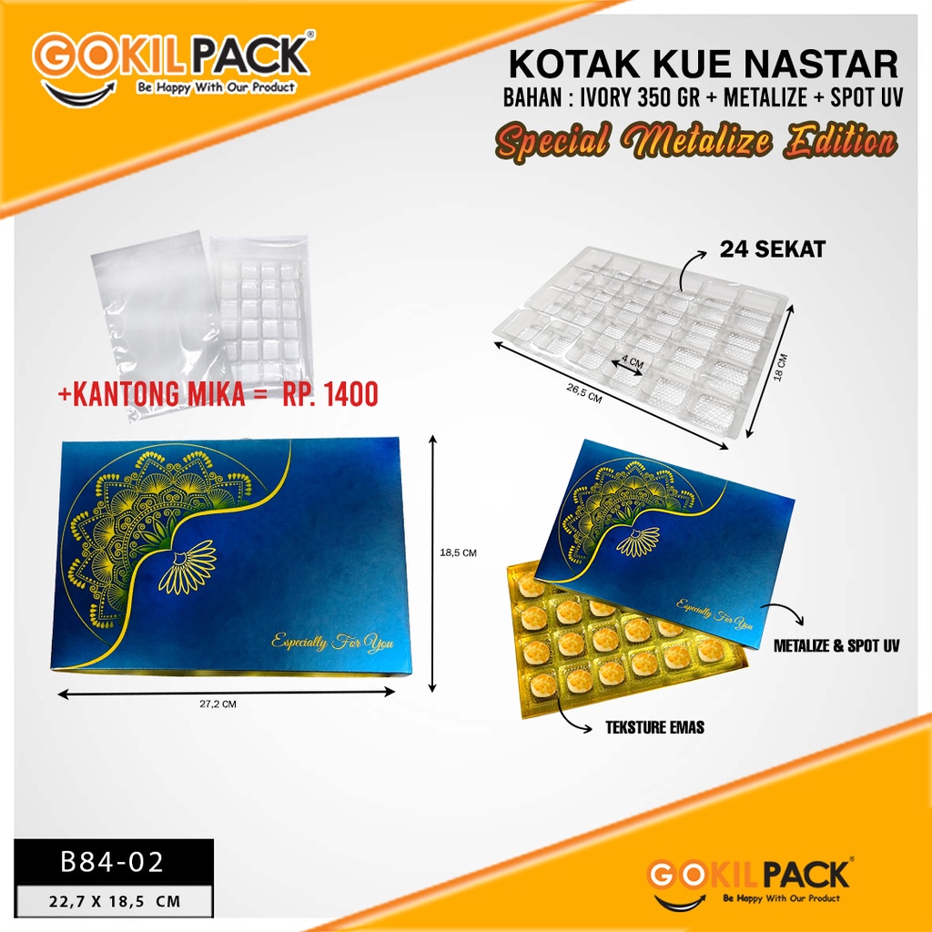 Box Coklat Kotak Kue Nastar Mika Sekat Packaging Lebaran Murah - B84 - Image 3