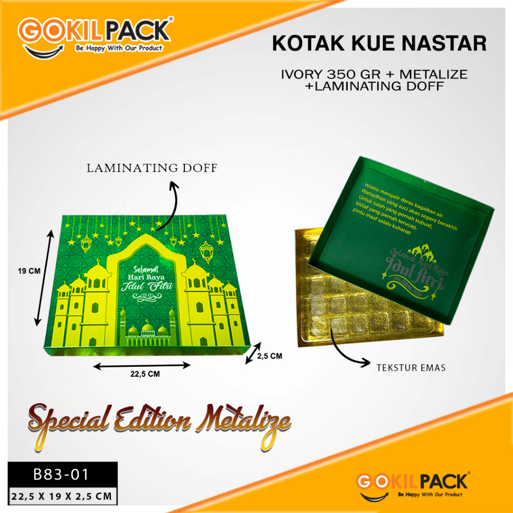 Box Coklat Kotak Nastar Mika Sekat Dus Lebaran Murah - B83 - Image 3