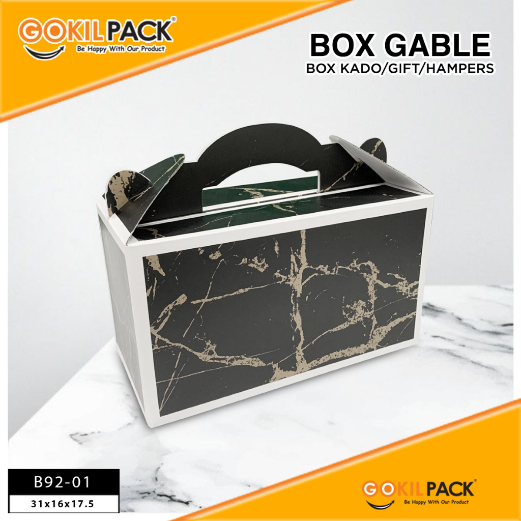 Box Hampers - Kotak Souvenir Box - Box Hadiah Motif Marble - B92 - Image 2