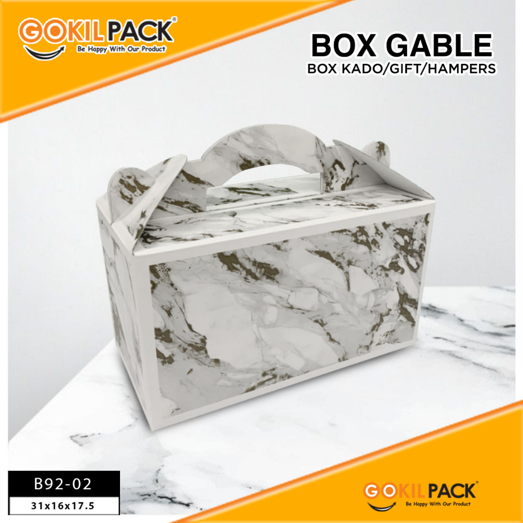 Box Hampers - Kotak Souvenir Box - Box Hadiah Motif Marble - B92 - Image 3