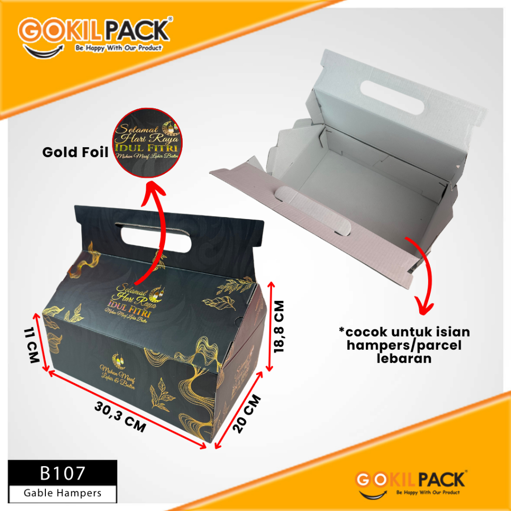 Box Hampers Lebaran / Box Kado Packaging Idul Fitri / Kotak Gable Ramadan / B107 - Image 2