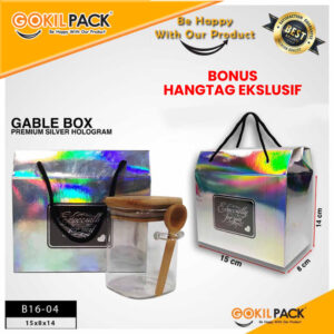 Box Hologram Kotak Packaging Kue Souvenir Hadiah Gable B16-04