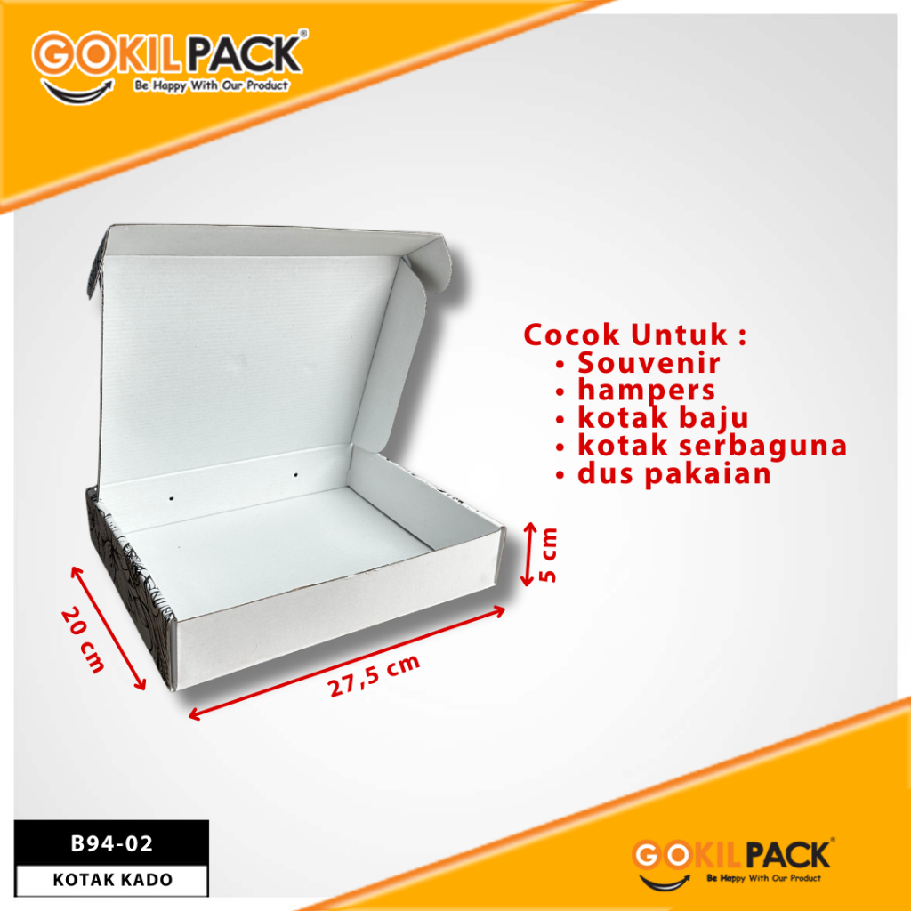 Box Kado - Dus Hampers - Kotak Hadiah - Premium Spot UV Hitam - Gift - B94 - Image 4