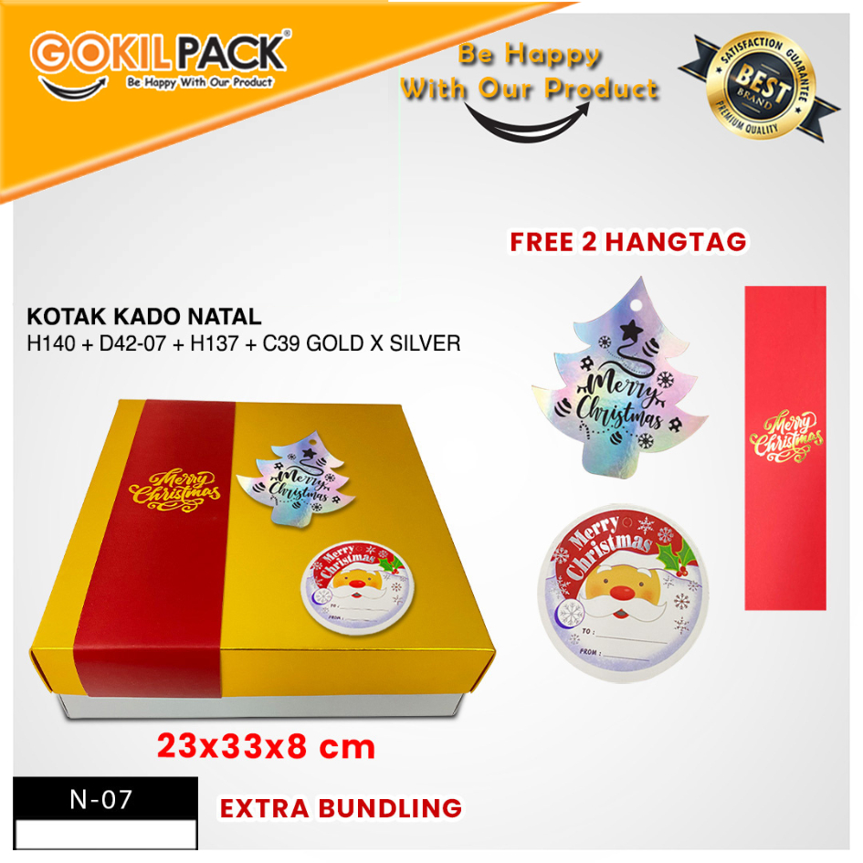 Box Kado - Kotak Hadiah Metalize - Special Natal - Gift Box Premium - N-07