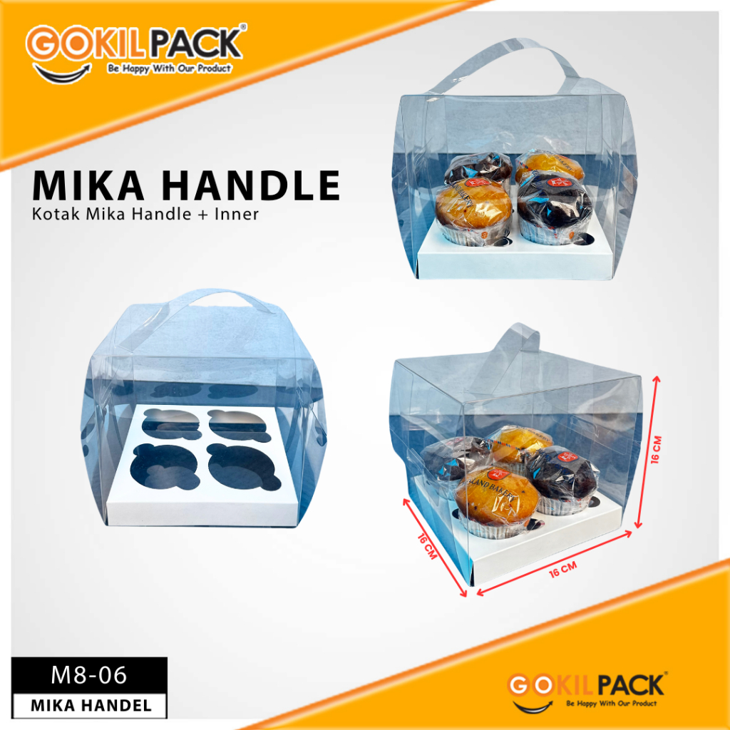 Box Mika / Kotak Kue / Box Cupcake Tatakan / Packaging Mika / M8 - Image 7