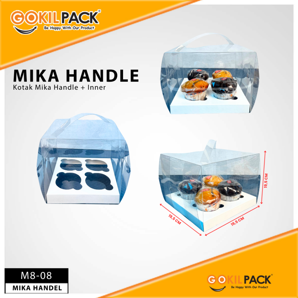 Box Mika / Kotak Kue / Box Cupcake Tatakan / Packaging Mika / M8 - Image 9