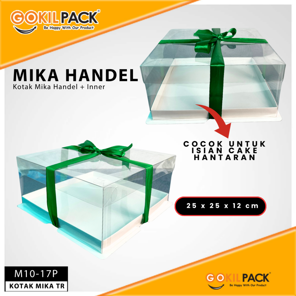 Box Mika / Kotak Kue Mika / Box Cupcake + Tatakan / Packaging Mika / 25x25 /tutup hologram M10 - Image 6