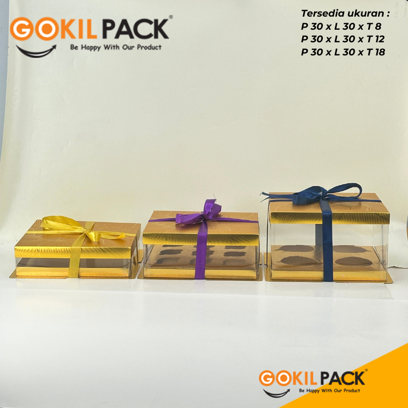 Box Mika / Kotak Kue Mika / Box Toples + Tatakan / Packaging Mika 30x30/ M19 - Image 2