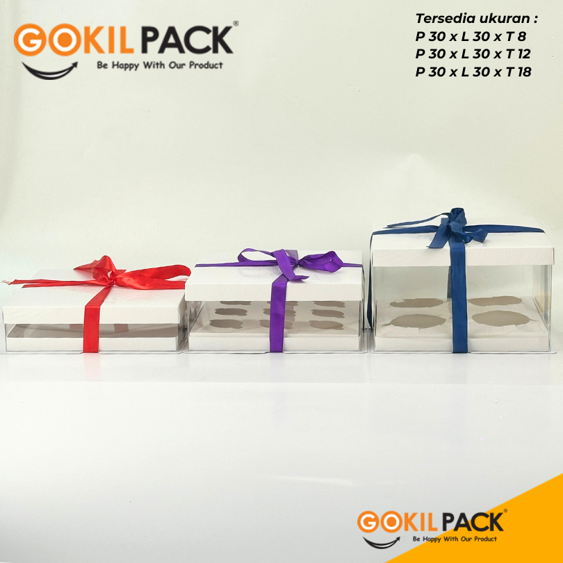 Box Mika / Kotak Kue Mika / Box Toples + Tatakan / Packaging Mika 30x30/ M19 - Image 3