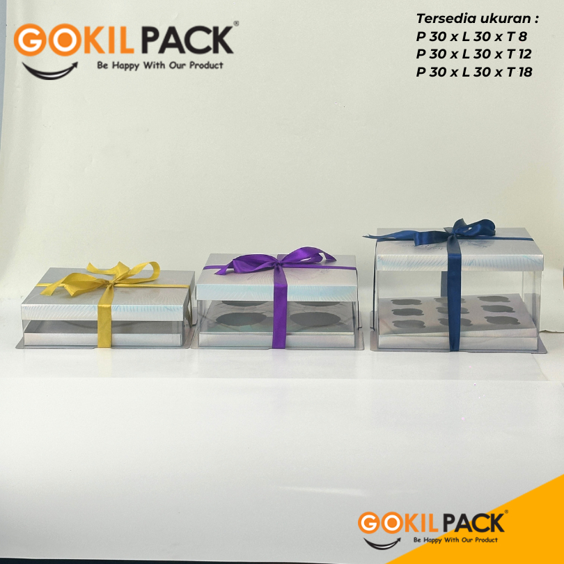 Box Mika / Kotak Kue Mika / Box Toples + Tatakan / Packaging Mika 30x30/ M19 - Image 4