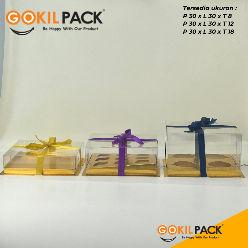 Box Mika / Kotak Kue Mika / Box Toples + Tatakan / Packaging Mika 30x30/ M20 - Image 2