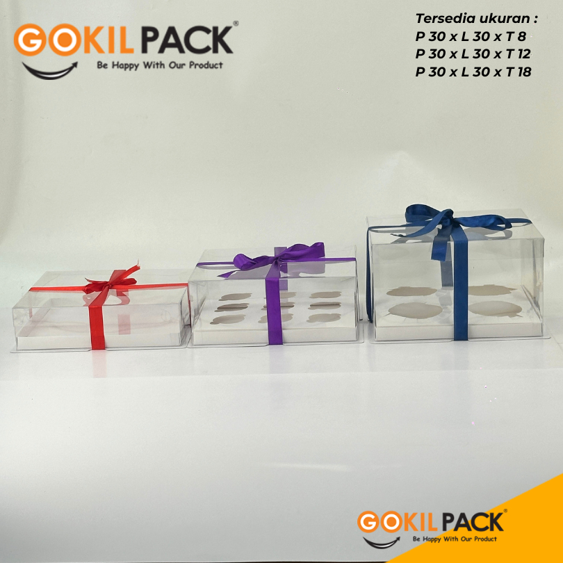 Box Mika / Kotak Kue Mika / Box Toples + Tatakan / Packaging Mika 30x30/ M20 - Image 3