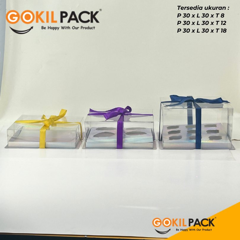 Box Mika / Kotak Kue Mika / Box Toples + Tatakan / Packaging Mika 30x30/ M20 - Image 4