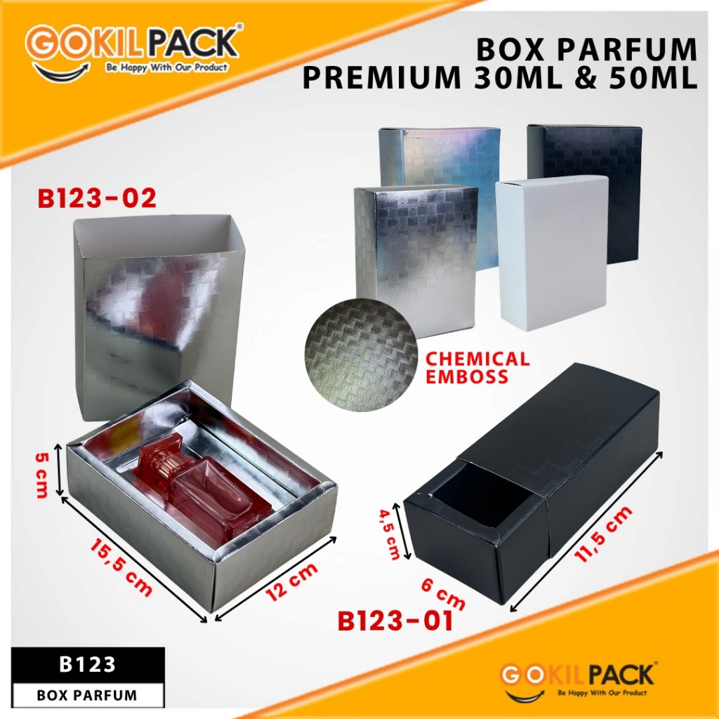 Box Parfum Chemical EMBOS 30- 50 Ml | Sliding Box|15.5x12x5-11.5x6x4.5cm| B123