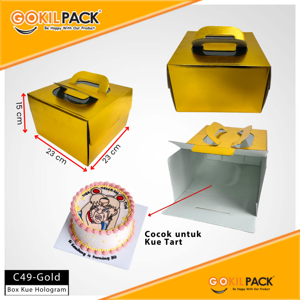 Cake Box - Dus Kue Hologram - Box Kue Mewah Silver Hologram - C49 - Image 2