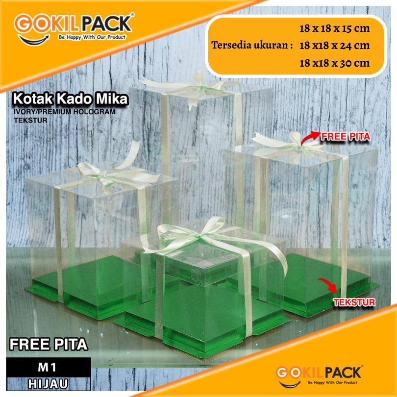 Box Mika Hadiah Gift Packaging Kotak Kue Hologram Murah Uk 30x30 - Image 7