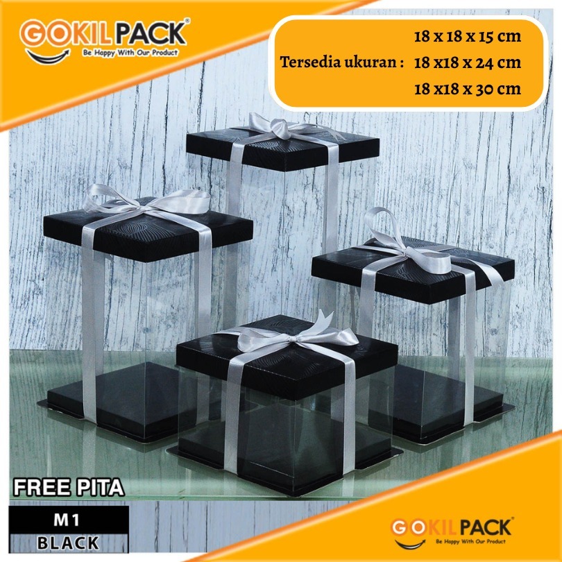 Cake Box Kotak Kue Mika Transparan Dus Hantaran - M1 Tutup Mika 30x30 - Image 2