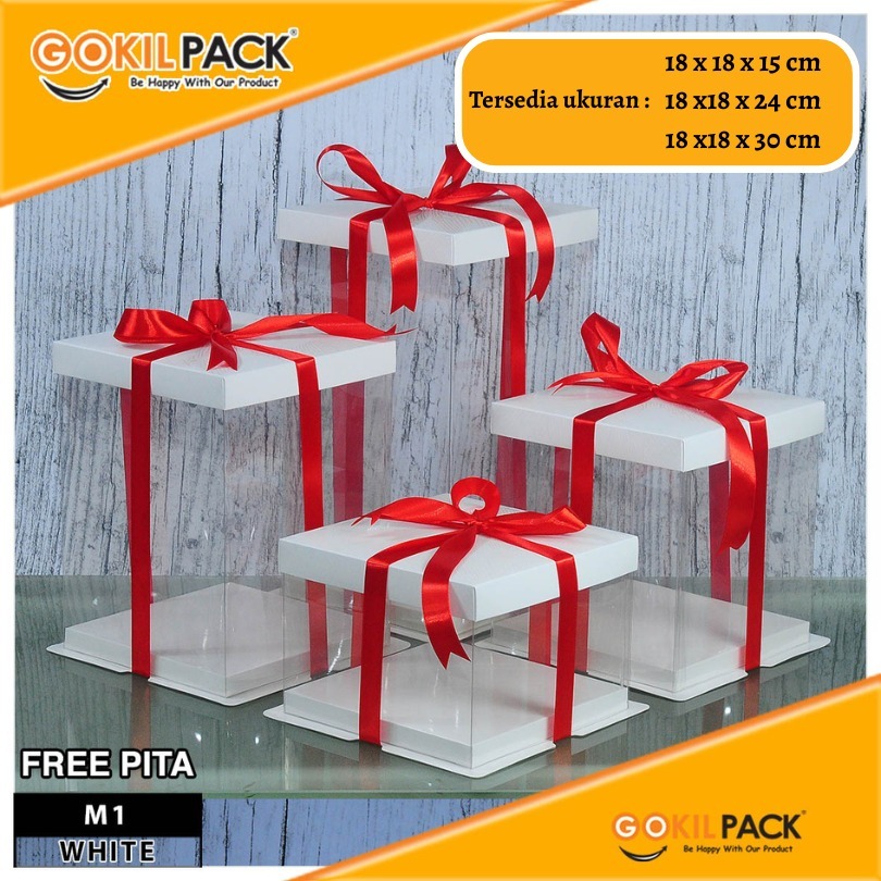 Cake Box Kotak Kue Mika Transparan Dus Hantaran - M1 Tutup Mika 30x30 - Image 3