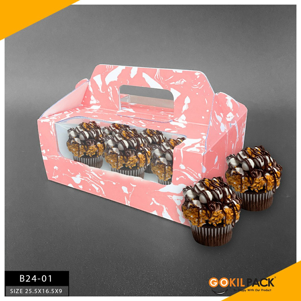 GOKILPACK - Cake Box Mika - Kotak Kue Mika Tenteng Uk 22.5x16.5x9 - B24 - Image 3