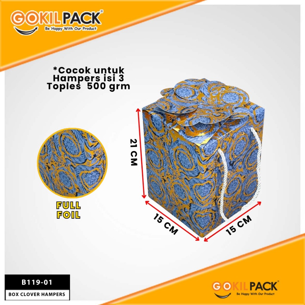 GOKILPACK - Clover Box Flower Brown| Wadah Box Toples | 500 Gram Mewah | B119 - Image 2