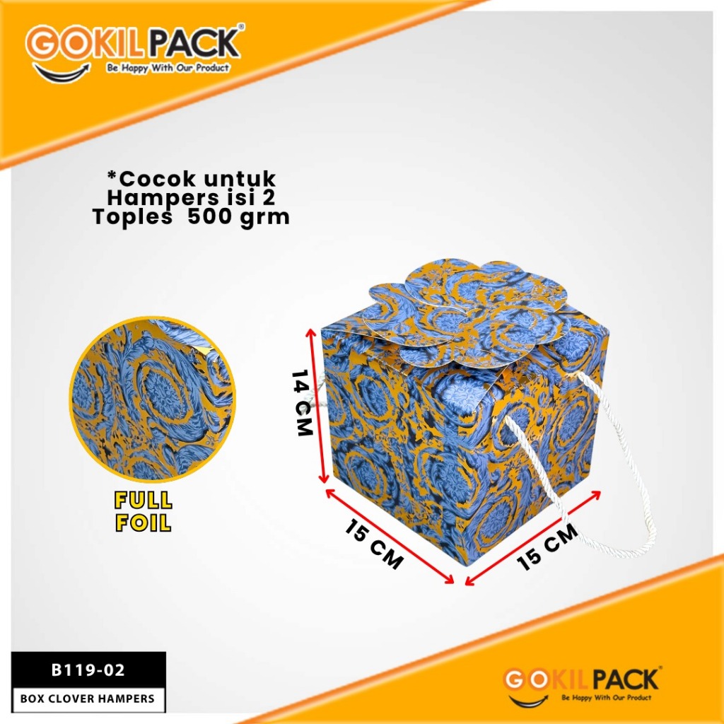 GOKILPACK - Clover Box Flower Brown| Wadah Box Toples | 500 Gram Mewah | B119 - Image 3