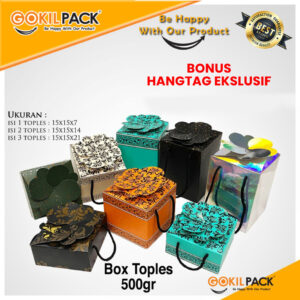 Kotak Toples|Kue|Hampers|Kado|Gift|Dus|Box|Packaging|500gr|Jar|C30