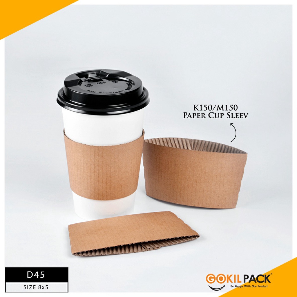 GOKILPACK - Sleeve Gelas 8oz - Sleeve Kraft Paper Cup|Pegangan Gelas Kertas - D45 - Image 2
