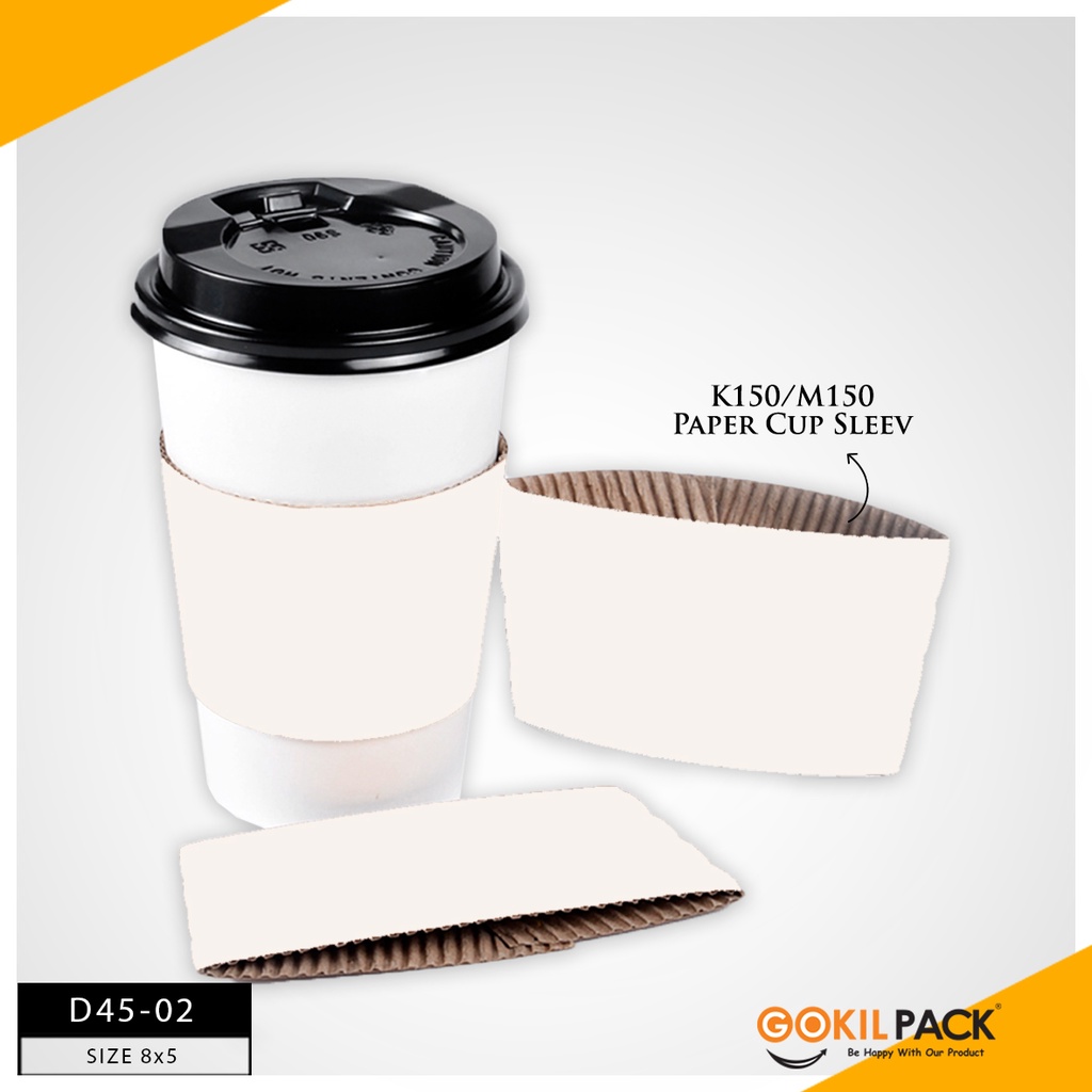 GOKILPACK - Sleeve Gelas 8oz - Sleeve Kraft Paper Cup|Pegangan Gelas Kertas - D45 - Image 3