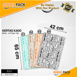 GOKILPACK - Wrapping Paper - Kertas Kado Art Paper 70 Gram - D23