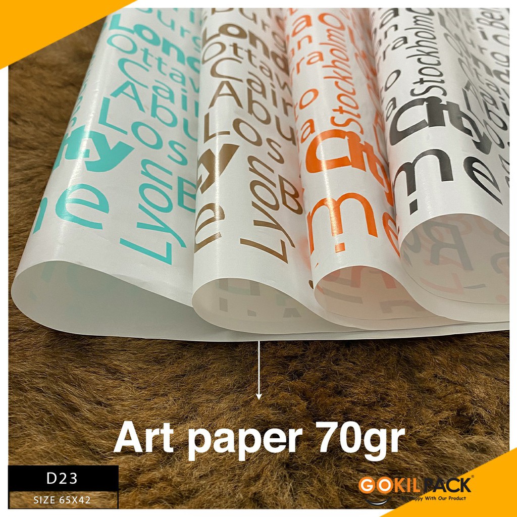 GOKILPACK - Wrapping Paper - Kertas Kado Art Paper 70 Gram - D23 - Image 7