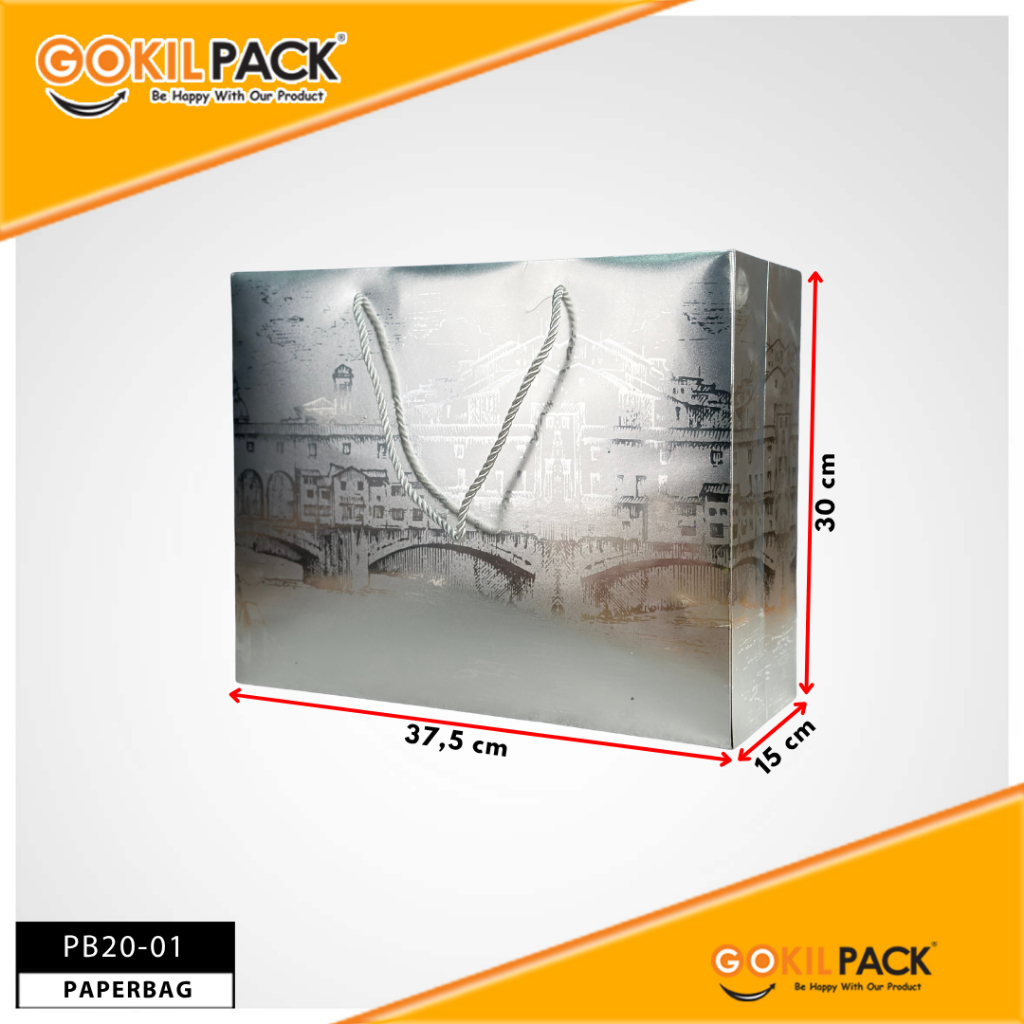 Paper Bag Hadiah Jumbo PB20-01 Motif Ekstetik Premium Gift Bag Tas Kado Jinjing 37,5 cm x 15 cm x 35 cm - Image 4