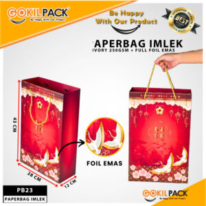 GOKILPACK Paper Bag Imlek Souvenir Murah Kantong Kertas Goodie Bag Premium PB23Bahan Ivory 250Gr