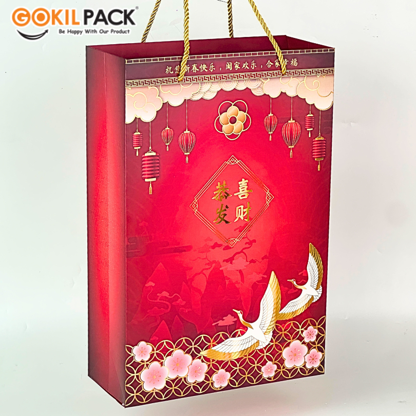 GOKILPACK Paper Bag Imlek Souvenir Murah Kantong Kertas Goodie Bag Premium PB23Bahan Ivory 250Gr - Image 2