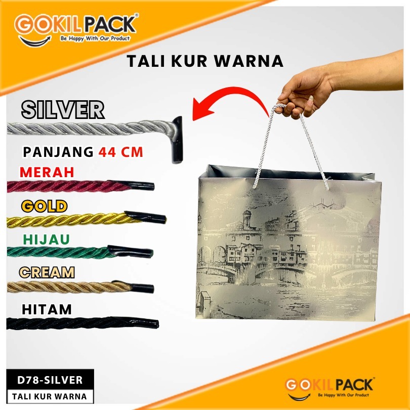Tali Paperbag Tali Twist Import Tali Kur Tambang Kepang  D78 Tali Sumbu Polyester Warna Murah  5 mm Panjang 44 cm - Image 2
