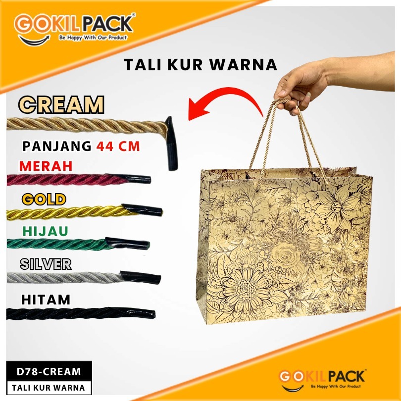 Tali Paperbag Tali Twist Import Tali Kur Tambang Kepang  D78 Tali Sumbu Polyester Warna Murah  5 mm Panjang 44 cm - Image 3