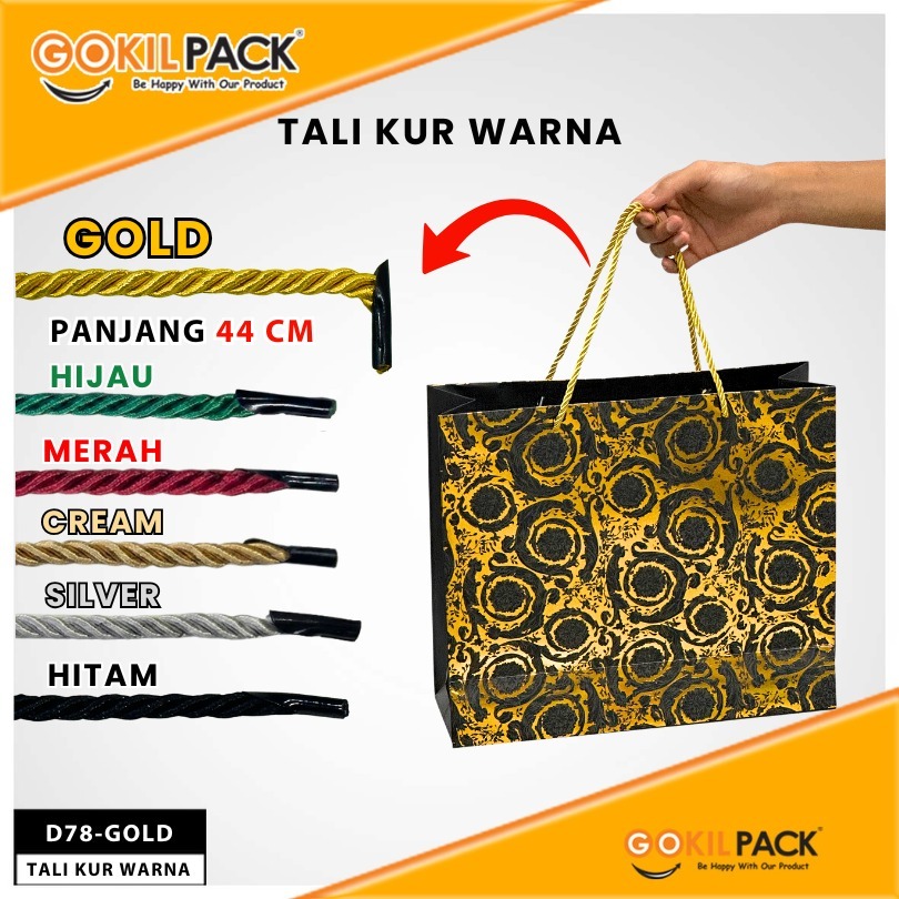 Tali Paperbag Tali Twist Import Tali Kur Tambang Kepang  D78 Tali Sumbu Polyester Warna Murah  5 mm Panjang 44 cm - Image 6