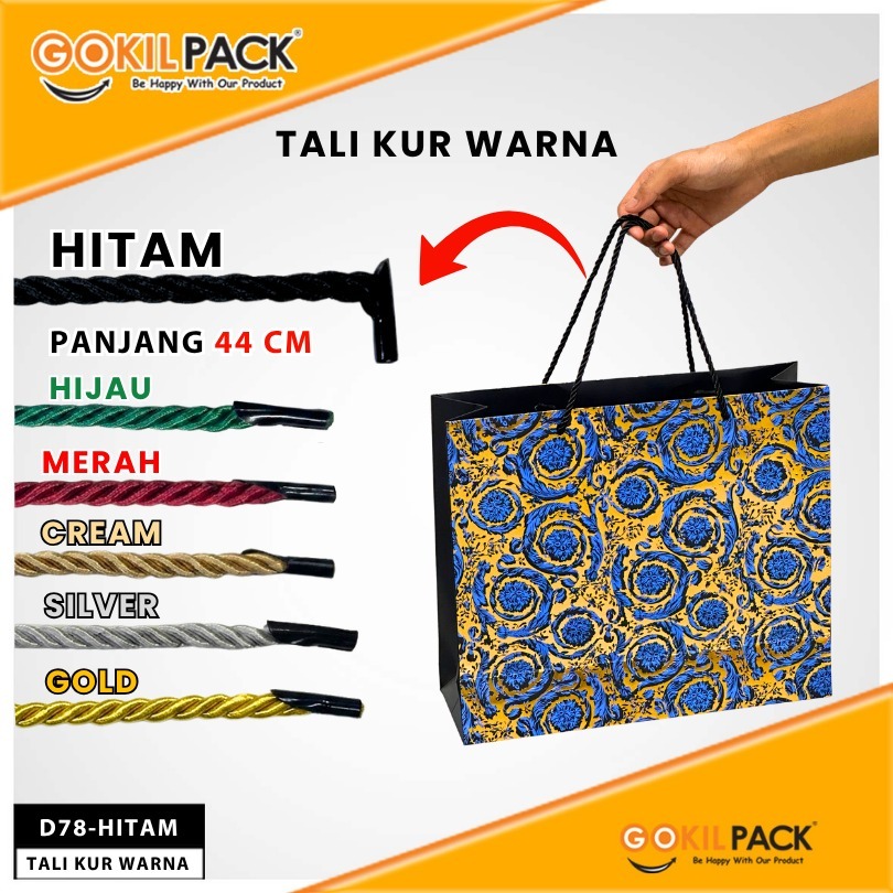 Tali Paperbag Tali Twist Import Tali Kur Tambang Kepang  D78 Tali Sumbu Polyester Warna Murah  5 mm Panjang 44 cm - Image 7