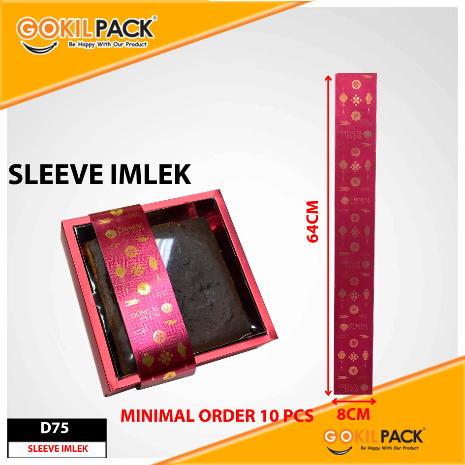 Paper Belt Imlek D75 | Sleeve Imlek Sincia | Hiasan Imlek | Bahan Metalize | Panjang 64 cm | Lebar 8 cm | Minimal Order 10 pcs | Ready Stock