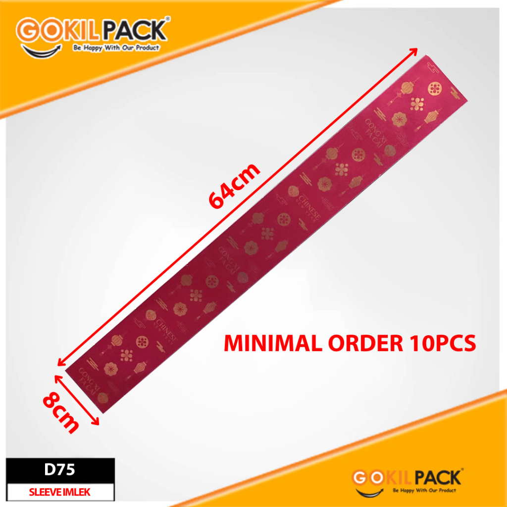 Paper Belt Imlek D75 | Sleeve Imlek Sincia | Hiasan Imlek | Bahan Metalize | Panjang 64 cm | Lebar 8 cm | Minimal Order 10 pcs | Ready Stock - Image 2