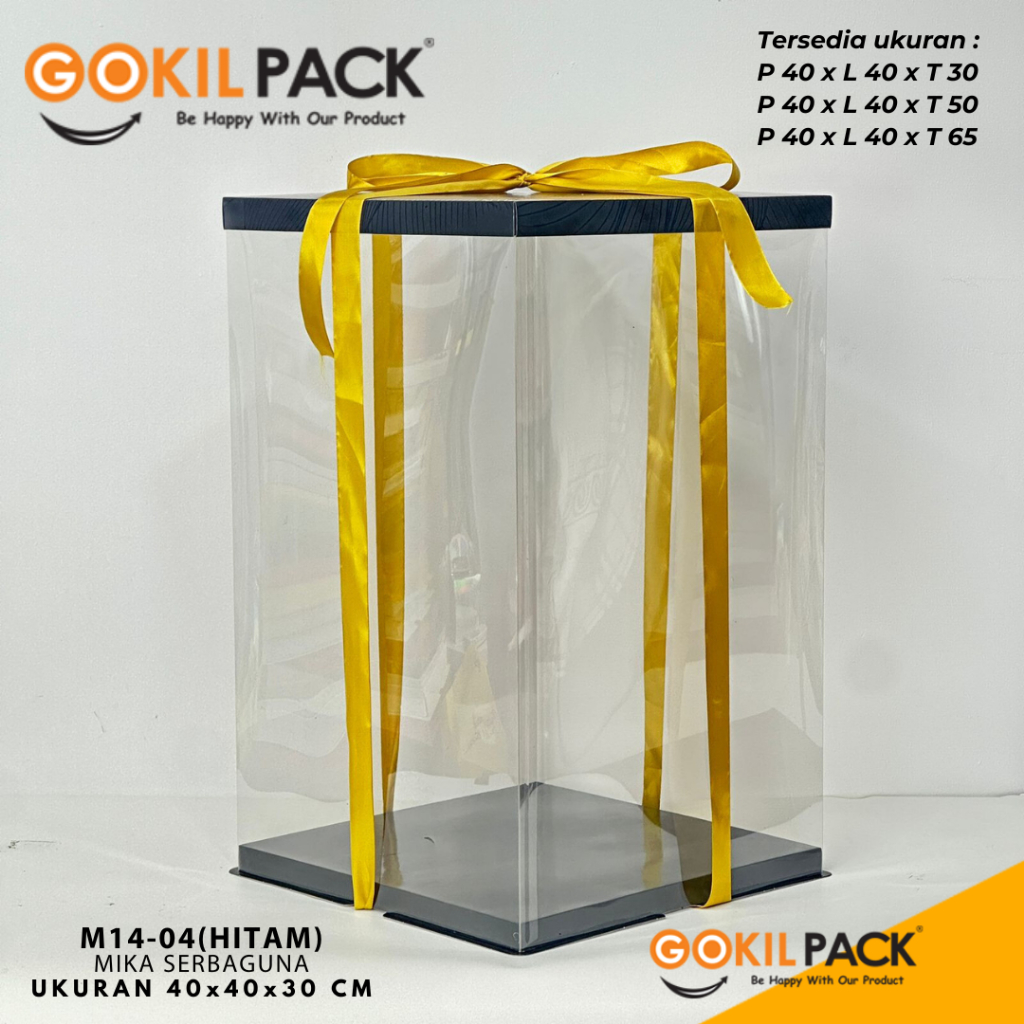 Gokil Pack Cake Box Kotak Kue Mika Transparan Dus Hadiah - Tutup warna 40x40 M14 - Image 3