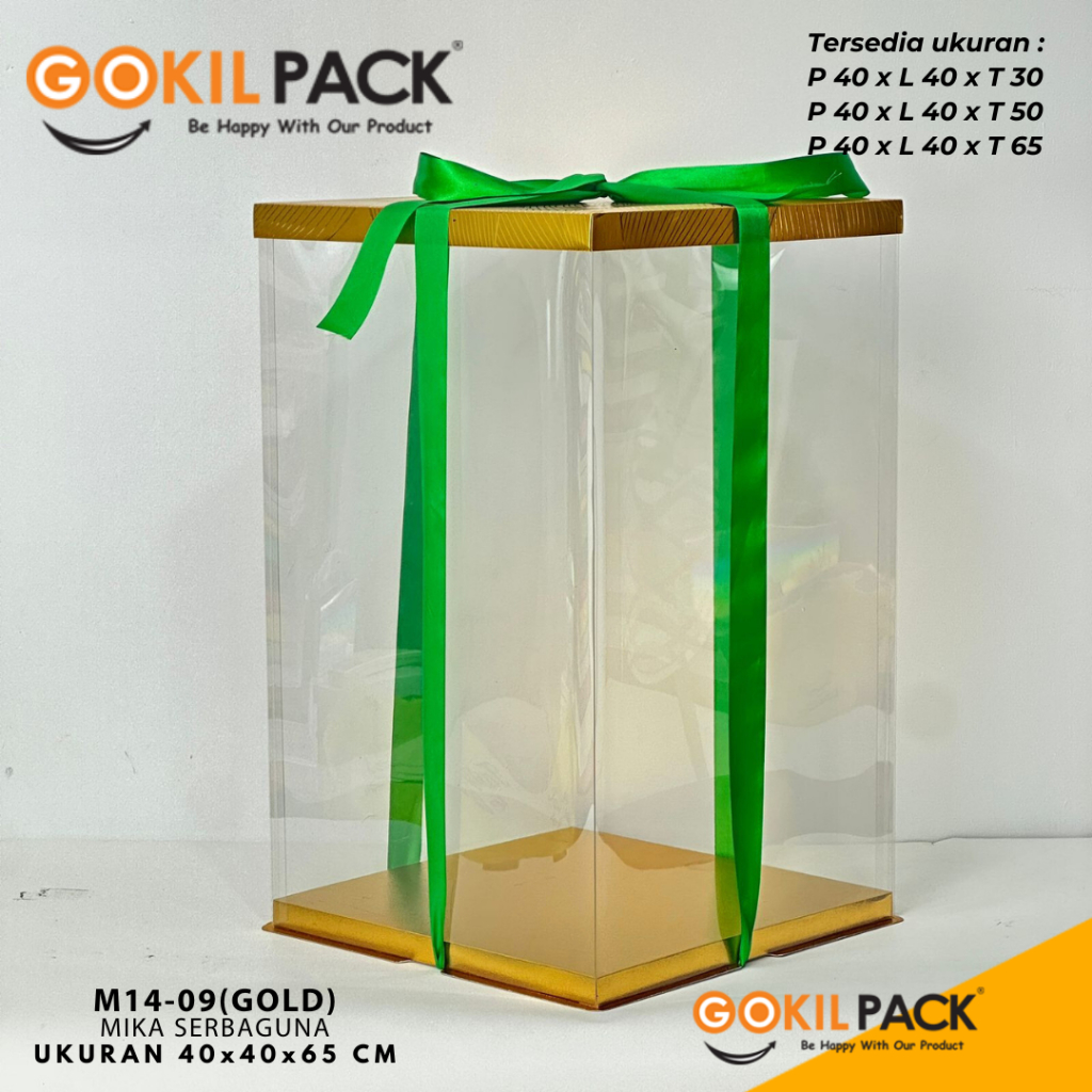 Gokil Pack Cake Box Kotak Kue Mika Transparan Dus Hadiah - Tutup warna 40x40 M14 - Image 6
