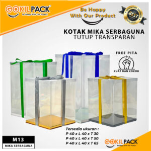 Gokil Pack Kotak Mika Serbaguna Tutup Transparan 40x40 M13
