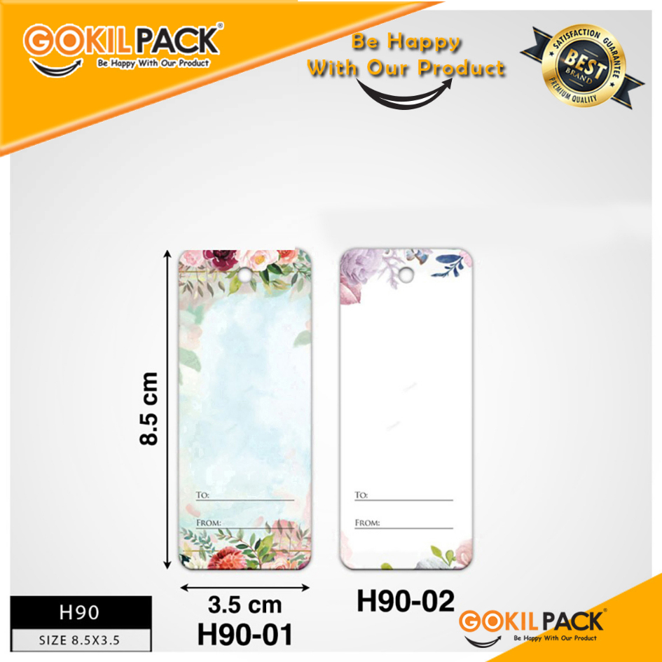 Hangtag|Hangtag Murah|Hangtag Bunga|Hangtag Flower|Hangtag Tanpa Teks | H90