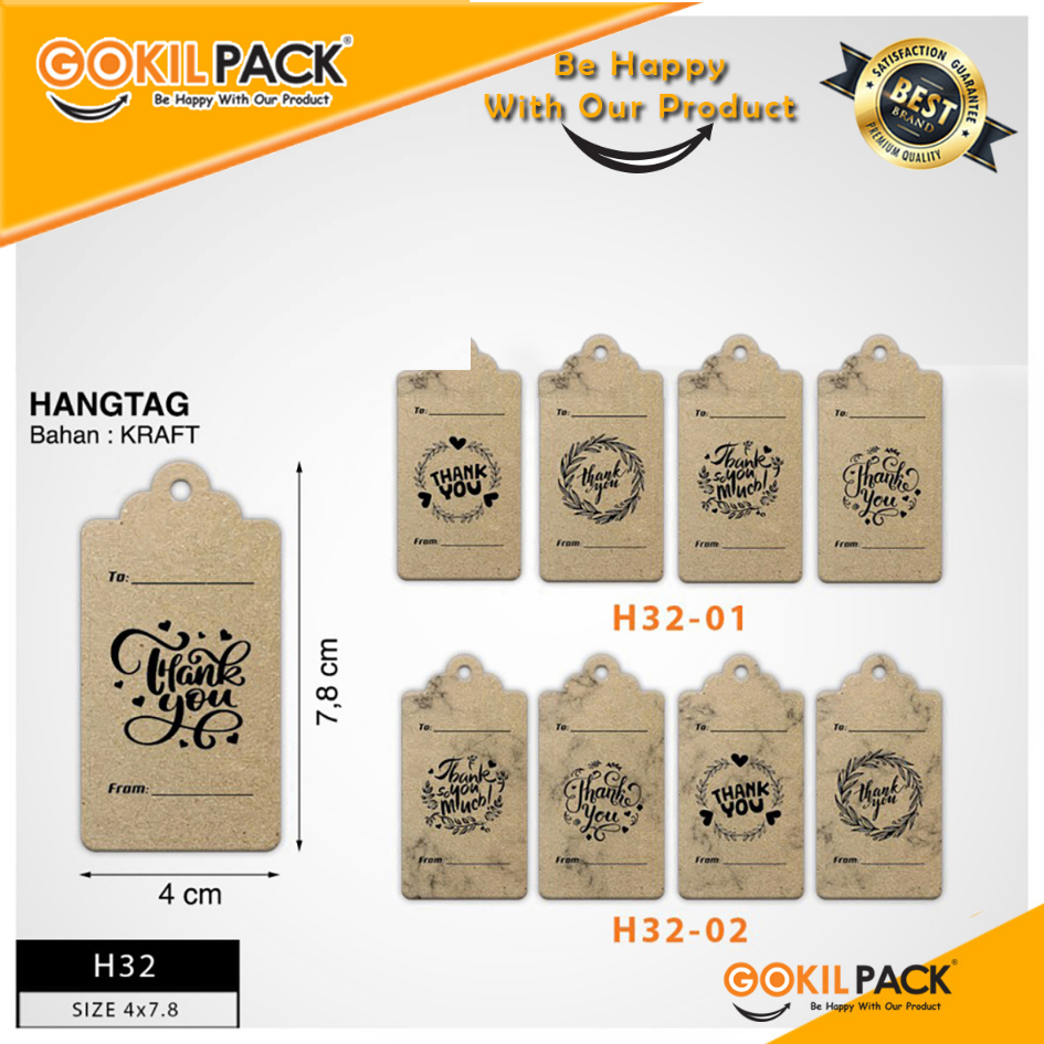 Hangtag|Hangtag Murah|Hangtag Kraft|Hangtag thank you|4x7.8|H32