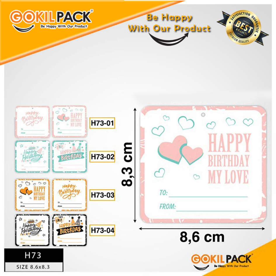 Hangtag|Murah|Happy Birthday|Ulang Tahun|Label|Hiasan|Aksesoris|H73
