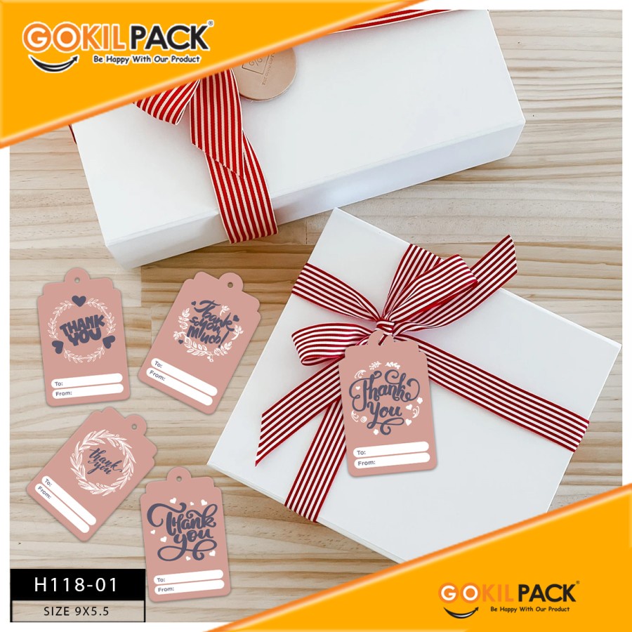 hangtag murah/label thankyou/kartu ucapan thankyou/Uk 9x5.5 cm/H118 - Image 2