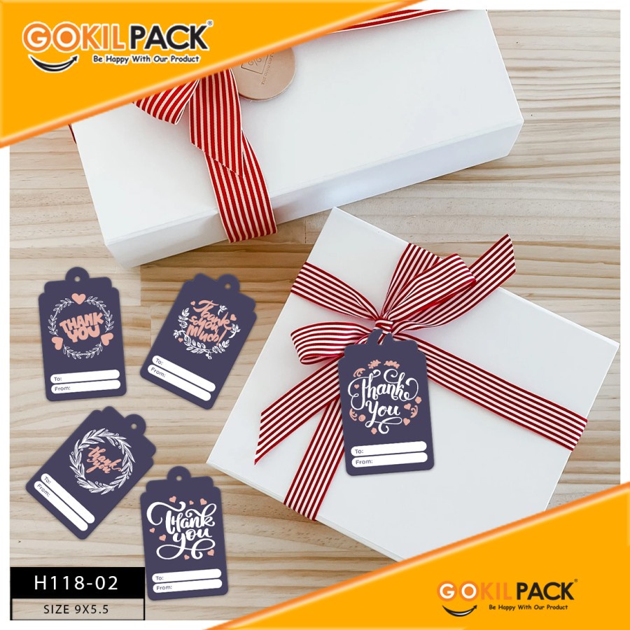 hangtag murah/label thankyou/kartu ucapan thankyou/Uk 9x5.5 cm/H118 - Image 3